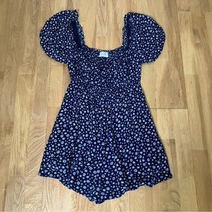 Dress Forum Blue Floral Print Romper